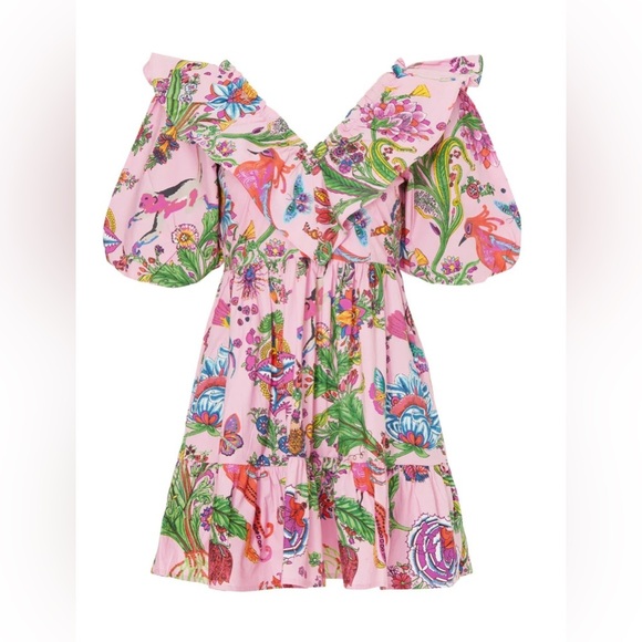 Banjanan Scorpio Tropical Pink Dress- Medium - Picture 1 of 10